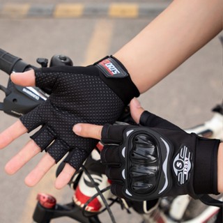 ถุงมือมอเตอร์ไซค์ แบบครึ่งนิ้ว ถุงมือครึ่งนิ้ว ใช้ออกกําลังก…