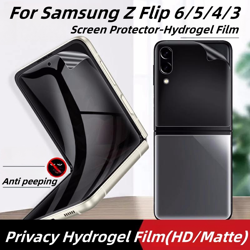 ฟิล์มความเป็นส่วนตัวสําหรับ Samsung Galaxy Z Flip 6/5/4/3 Hydrogel ป้องกันการแอบดู เคลือบด้านหน้า