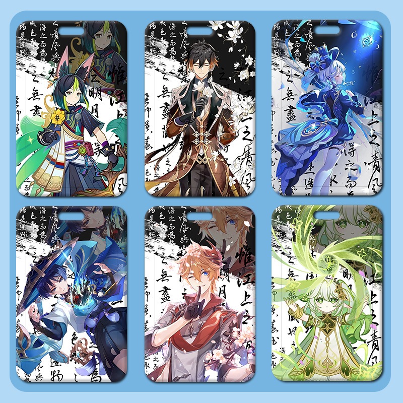 Genshin impact card holder zhongli ป้ายชื่อเด็ก ปกการ์ด อุปกรณ์การเรียน