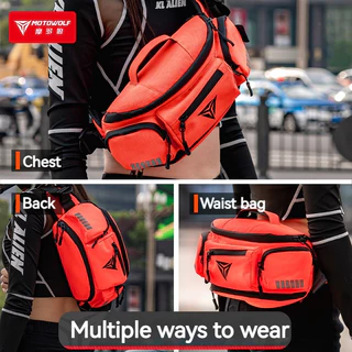 Motowolf รถจักรยานยนต์เอวกระเป๋ากันน้ํา Premium Oxford ผ้า Biker Hip Pack Casual Running ขากระเป๋า 6L