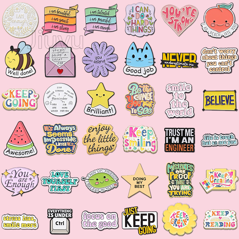 เข็มกลัด รูปข้อความตลก 38 สไตล์ สร้างสรรค์ หลากสี เครื่องประดับ สําหรับเพื่อน