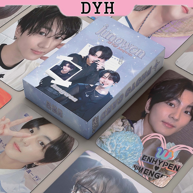 Dyh 50 ชิ้น/กล่อง ENHYPEN JUNGWON เลเซอร์การ์ด Photocards LOMO การ์ดอัลบั้ม KPOP โปสการ์ด