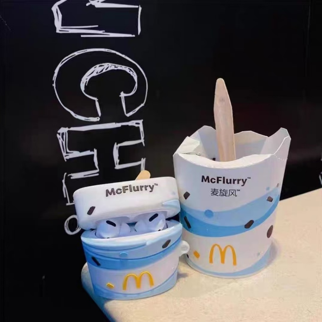 แฟชั่น Blue Mcflurry Shape 3D Soft Silicon Protective Casing, เคสกันกระแทก, เข้ากันได้กับ Apple AirP