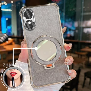 สําหรับ OPPO reno 8T 4G reno 8T 5G สี่มุม anti drop electroplated glitter เคสโทรศัพท์พร้อมคุณสมบัติความงามและวงเล็บกระจก TPU soft case