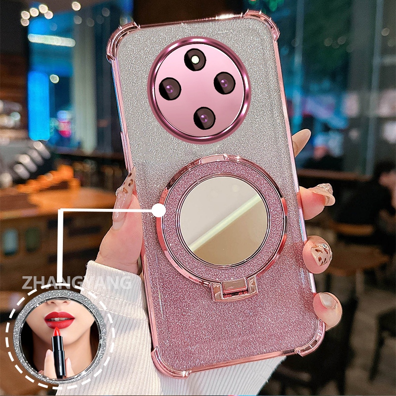 เคสสําหรับredmi 14Cเคสโทรศัพท์กลิตเตอร์เคลือบด้วยไฟฟ้าป้องกันการตกสี่มุมพร้อมคุณสมบัติความงามและตัวยึดกระจกTPU soft case
