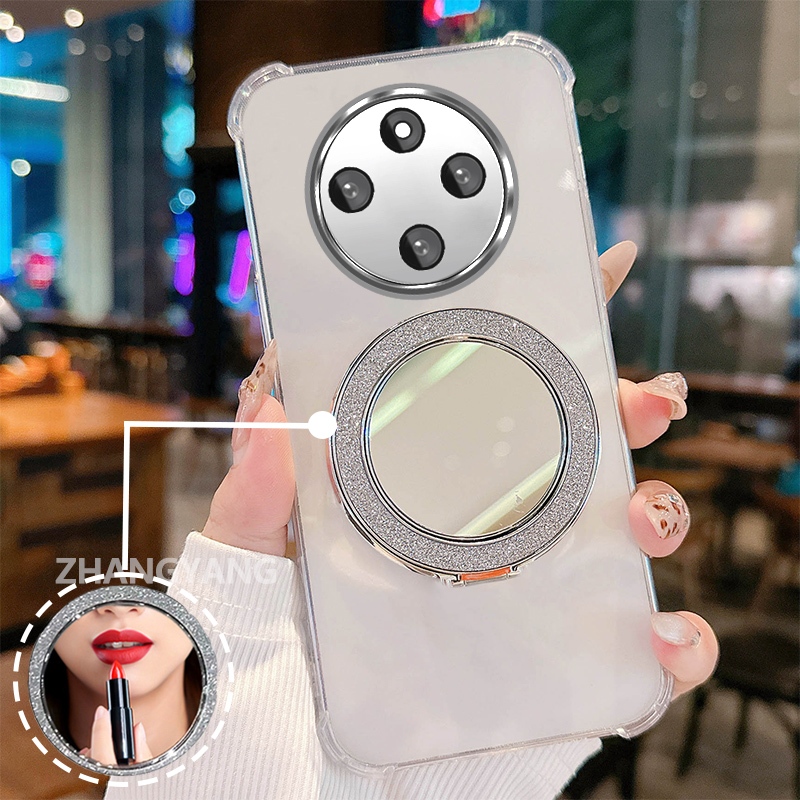 เคสสําหรับredmi 14Cเคสโทรศัพท์กลิตเตอร์เคลือบด้วยไฟฟ้าป้องกันการตกสี่มุมพร้อมคุณสมบัติความงามและตัวยึดกระจกTPU soft case