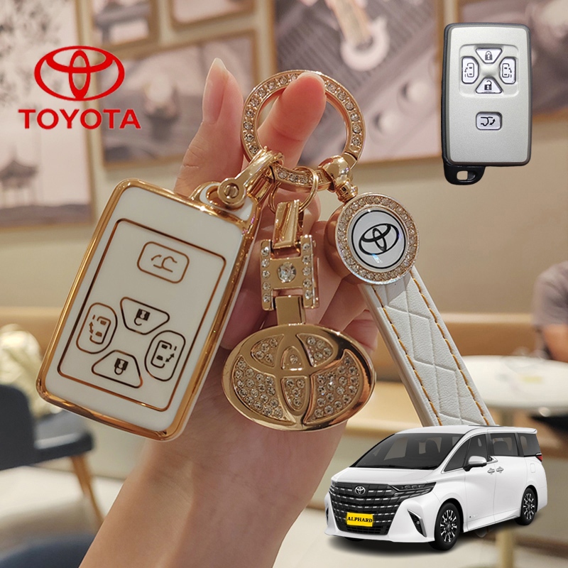 Toyota 5 ปุ่มรถ Remote Key Case เหมาะสําหรับ Toyota Alphard/Vellfire Key Cover อุปกรณ์เสริมพวงกุญแจ