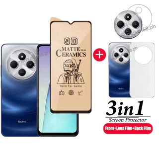 สําหรับ 3in1 Redmi 14C เมมเบรนเซรามิกฟิล์มป้องกันหน้าจออ่อน + ฟิล์มเลนส์ + ฟิล์มด้านหลัง