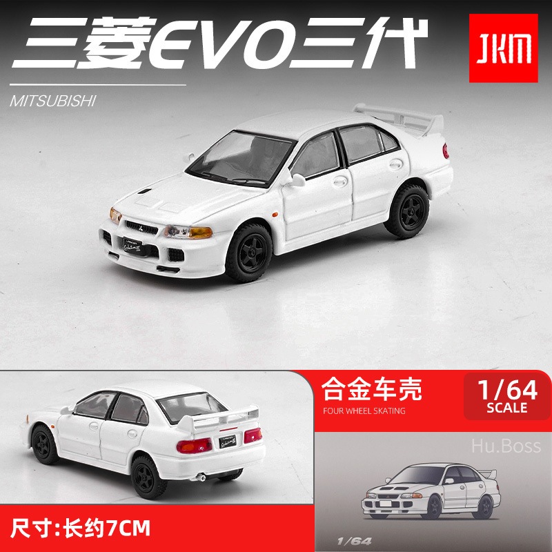 JKM 1/64 Mitsubishi Lancer EVO3 โมเดลรถ รถของเล่น สําหรับเด็กผู้ชาย ของขวัญวันเกิด ของเล่นเด็ก รถสะส