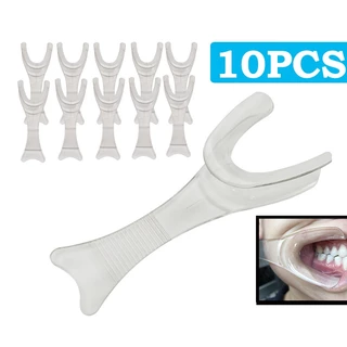 10 ชิ้น/ทันตกรรม T-Shape Lip Cheek Retractor โปร่งใสเปิดปาก Intraoral Opener Spreader วัสดุทันตกรรม