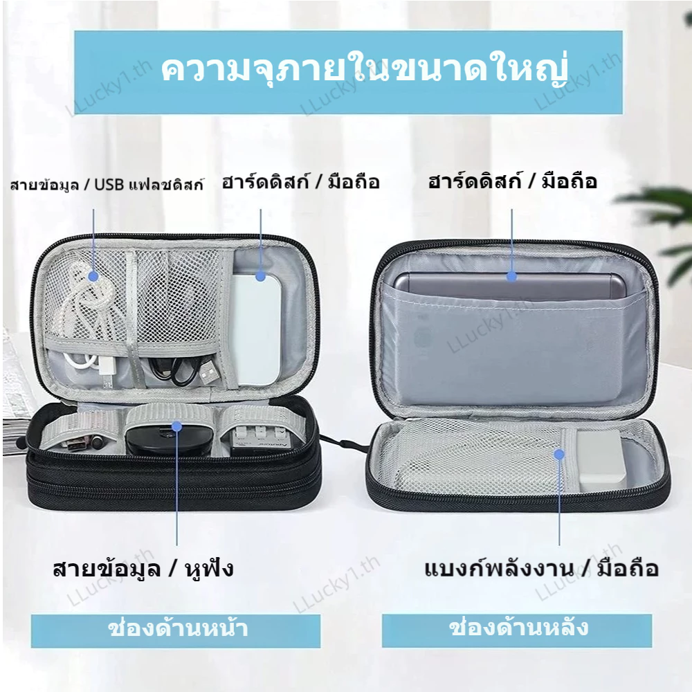 กระเป๋าจัดเก็บสายเคเบิล 2 ชั้น กันน้ำ ขนาดใหญ่ thumbnail 3
