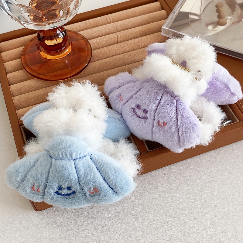 เด็กผู้หญิงน่ารักสไตล์ Hairpin Plush Shell Shape กิ๊บติดผมด้านหลังหัวผม Clamp ใหม่แฟชั่นอุปกรณ์เสริมผม