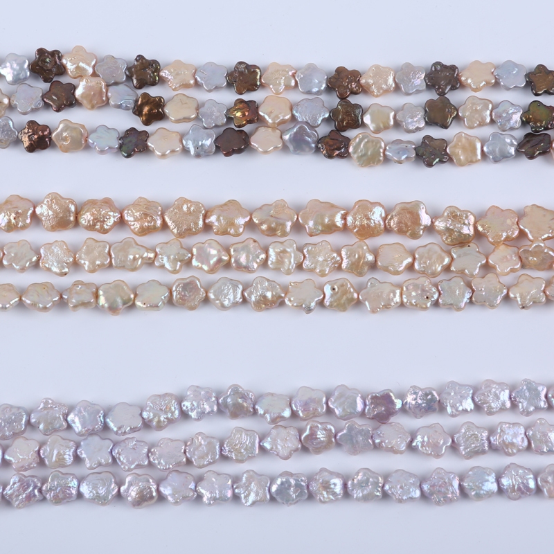 ขายร้อน 11-13 มม. Plum Blossom Pearl ไข่มุกน้ําจืดธรรมชาติแท้ DIY สร้อยคอสร้อยข้อมือ