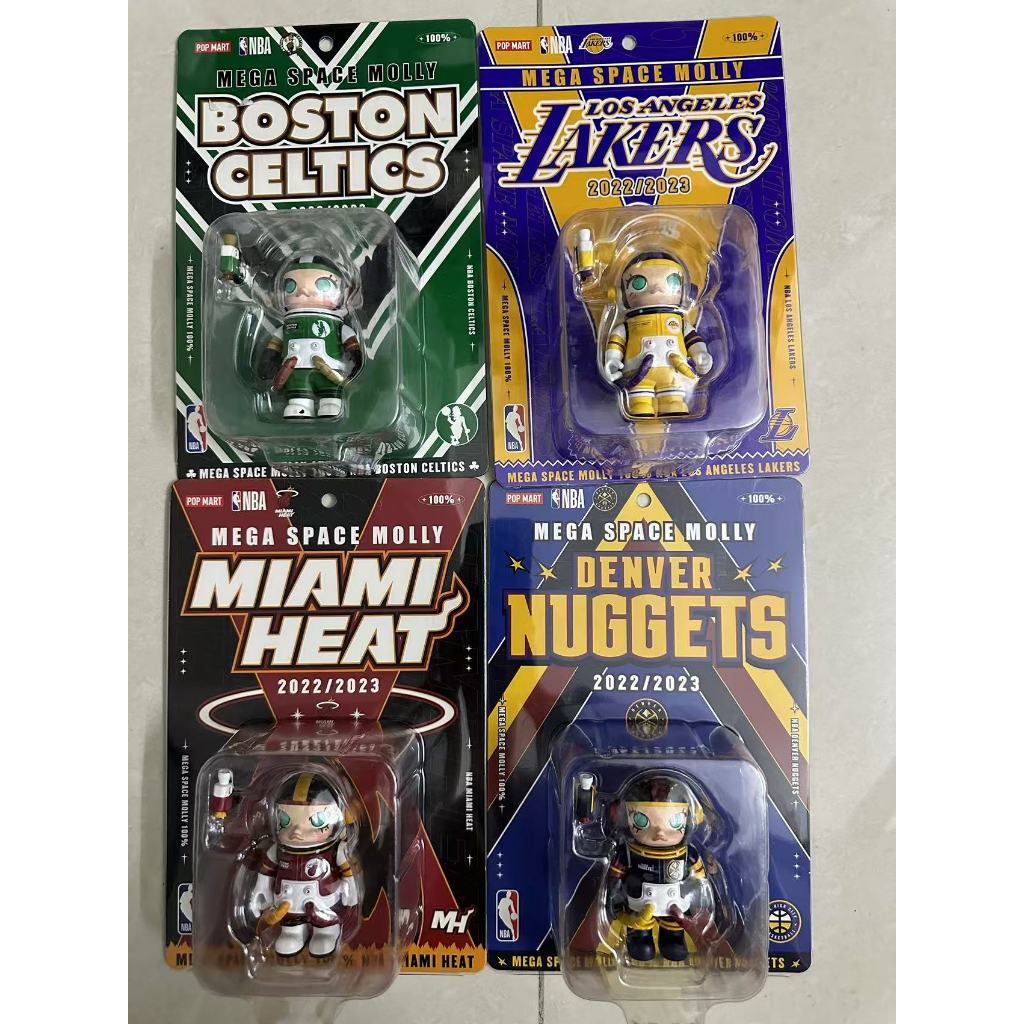 Pop Mart MEGAmolly 100% NBA Post-Season Game ลิฟท์ 4 รุ่นพื้นฐาน