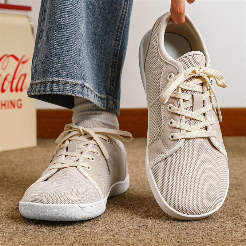 ข้อเสนอพิเศษAyugugu Plus size 37-48 รองเท้าหัวโต Men casual Barefoot Shoes สีขาว Comfort Walking Flats