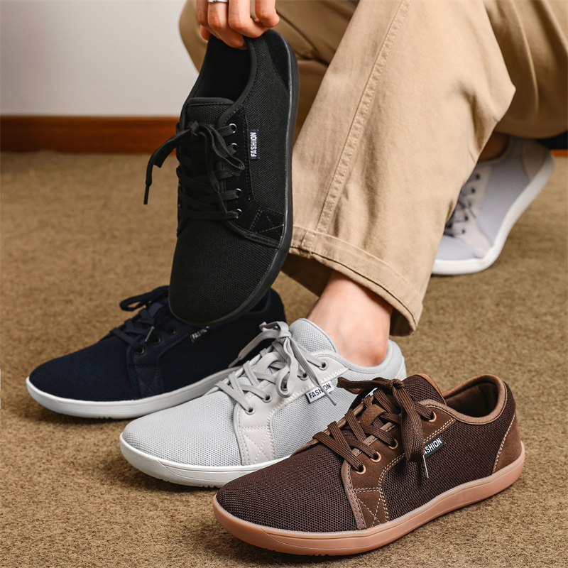 ข้อเสนอพิเศษAyugugu Plus size 37-48 รองเท้าหัวโต Men casual Barefoot Shoes สีขาว Comfort Walking Flats