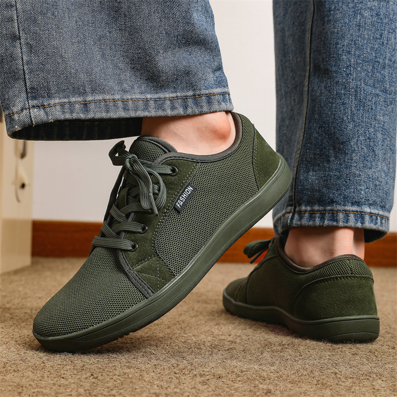 ข้อเสนอพิเศษAyugugu Plus size 37-48 รองเท้าหัวโต Men casual Barefoot Shoes สีขาว Comfort Walking Flats