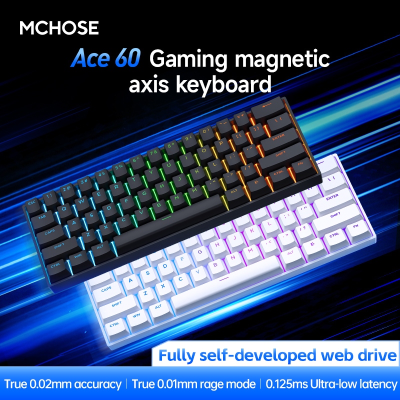 แม็กฮี | คีย์บอร์ด ACE60/ACE68 | สวิตช์แม่เหล็กเอฟเฟกต์ฮอลล์ | 0.1ms ทริกเกอร์อย่างรวดเร็ว | เค้าโคร