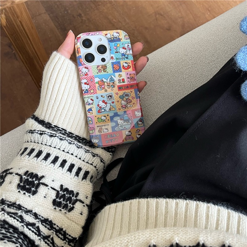 เคสโทรศัพท์ iPhone 16 Pro max 15 Pro max ลายปริศนา Hello Kitty วัสดุ TPU เคสโทรศัพท์กระบวนการ IMD