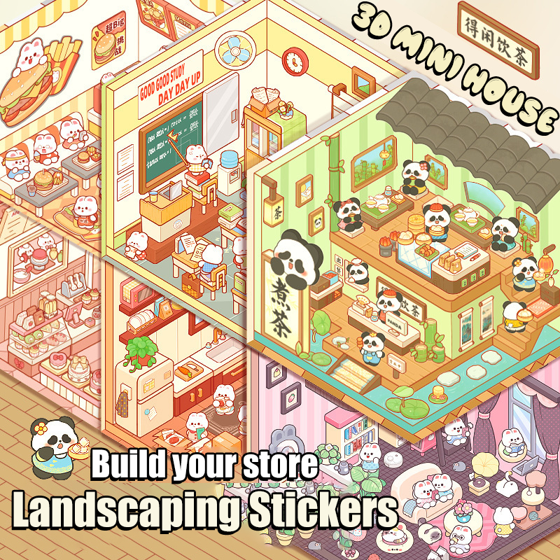 Wei 2 ชิ้น [Simulated Shop Series] กระต่ายน่ารักสติกเกอร์วารสารสติกเกอร์กันน้ํากระดาษ Scrapbooking วัสดุสมุดภาพชุด
