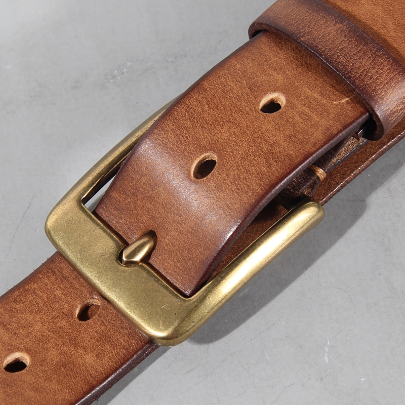 Vintage Luxury Handmade หนังหัวเข็มขัดทองแดงเข็มขัดผู้ชาย Cowhide Retro All-match Casual กางเกงยีนส์เข็มขัดนุ่มหนัง - รูปที่ 3