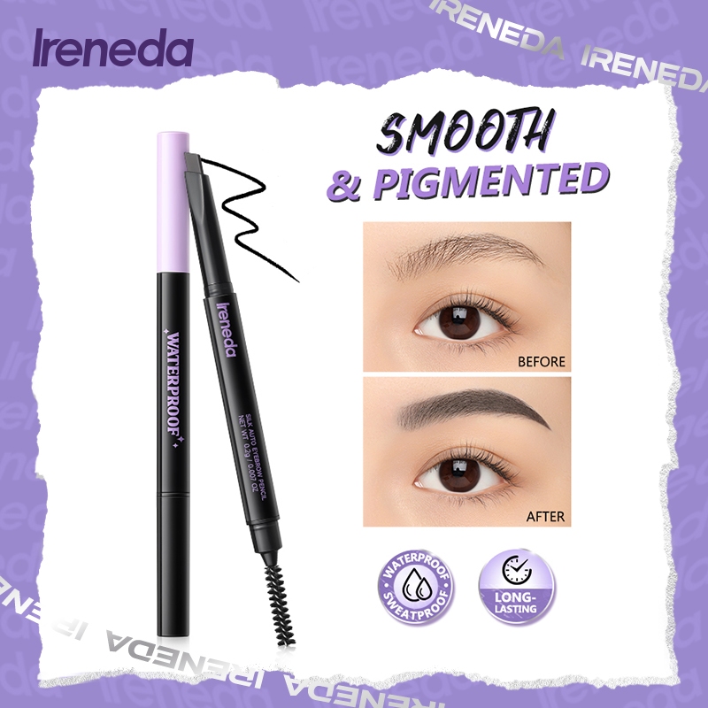 Ireneda Silk Auto Eyebrow Pencil Smooth Pigmented กันน้ํา Sweatproof ติดทนนานใช้งานง่าย Non-caking แบบพกพา