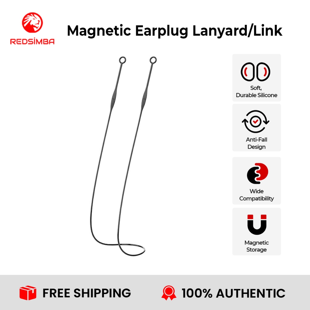 REDSIMBA หูฟังแม่เหล็ก/เชือกเส้นเล็กที่อุดหู/ลิงค์ – สายรัดซิลิโคนที่ทนทานสําหรับ Fit Secure เข้ากันได้กับที่อุดหูแบบถอดได้ส่วนใหญ่