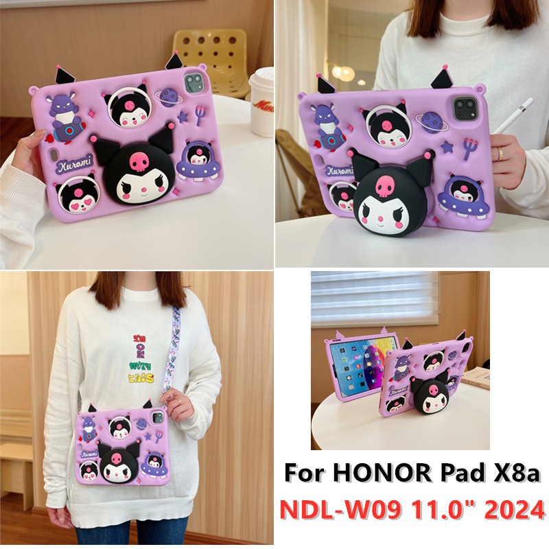 สําหรับ HONOR Pad X8a NDL-W09 11.0 "2024 ปลอกน่ารัก Kuromi รูปแบบกรณี Huawei Honor Pad X8A NDL-W09 1
