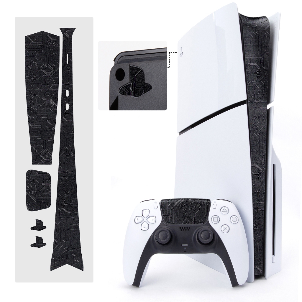 Talongames สติ๊กเกอร์กลางผิวสําหรับ PS5 Slim เกมคอนโซลป้องกันเปลี่ยนแถบตกแต่ง