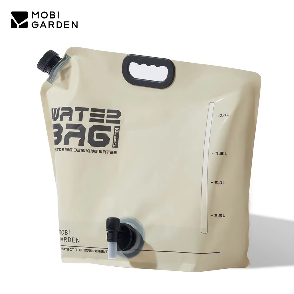 Mobi GARDEN Camping ถุงน้ําแบบพกพา 10L Outdoor Water Usage ถุงเก็บน้ําเกรดอาหาร
