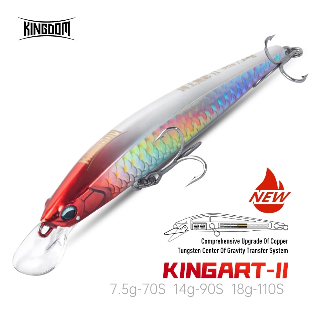 Kingdom ใหม่ KINGART-II Jerkbaits Fishing Lure 70 มม.90 มม.110 มม.7.5g 14g 18g Minnow Sinking ABS Lure Hard เหยื่อ Baitsfishing Lure Wobblers สําหรับ Bass Perch Pike Barracuda ปลาเทราท์ Sea Bass