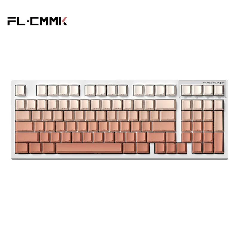 Fl·esports FL980V2 PRO คีย์บอร์ดแบบกลไก 97Key Blush ปุ่มกดแกะสลักด้านข้าง TTC Love Axis คีย์บอร์ดไร้