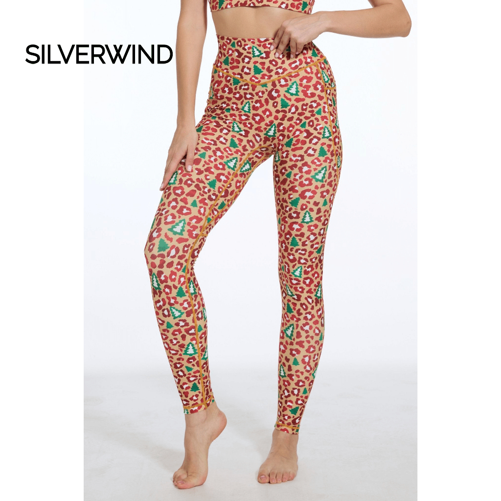 Silverwind Festive Roar Women เลกกิ้งเอวสูงสําหรับเล่นโยคะ พิลาทิส ยิม และออกกําลังกาย Buttery Soft และยืด Tummy Control