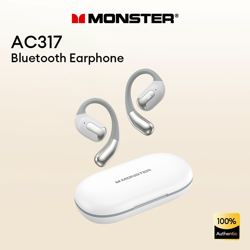 Monster AC317 หูฟังบลูทูธอายุการใช้งานแบตเตอรี่ยาวนาน IPX5 กันน้ําลดเสียงรบกวนคุณภาพเสียงไฮไฟ