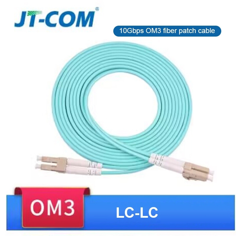 JT-COM OM3 - LC - Duplex สายแพทช์ไฟเบอร์ออปติก (MULTI-MODE) 10G LC-LC Multimode Duplex 1M/3M/5M/10M/15M 2.0mm Patch Cord สายไฟเบอร์ออปติก