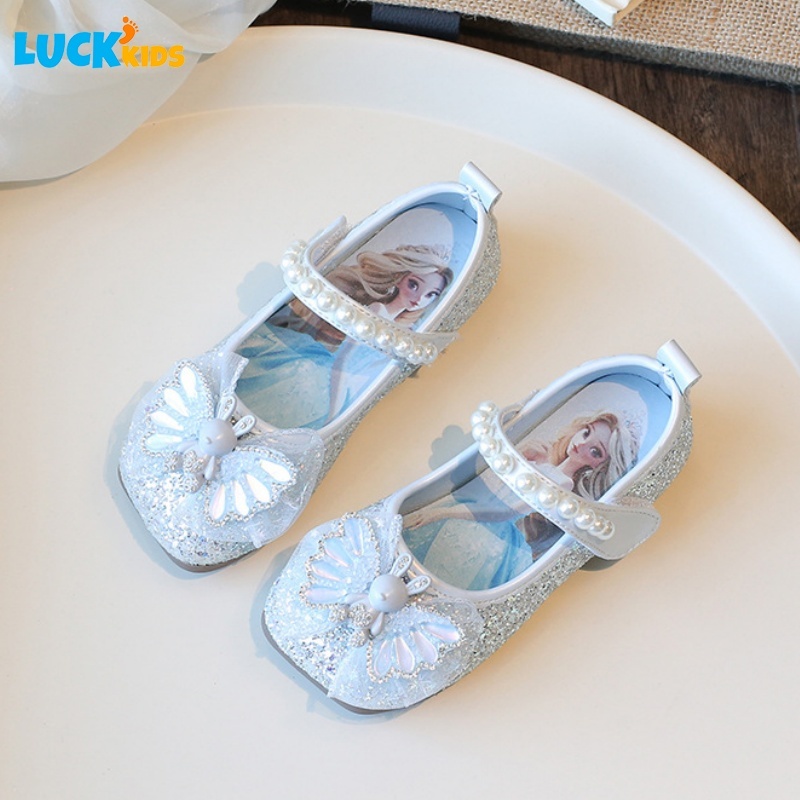 LUCK Kids รองเท้าหนังเด็กผู้หญิง แมรี่เจน เจ้าหญิงเอลซ่า สไตล์เกาหลี พื้นนุ่มกันลื่น