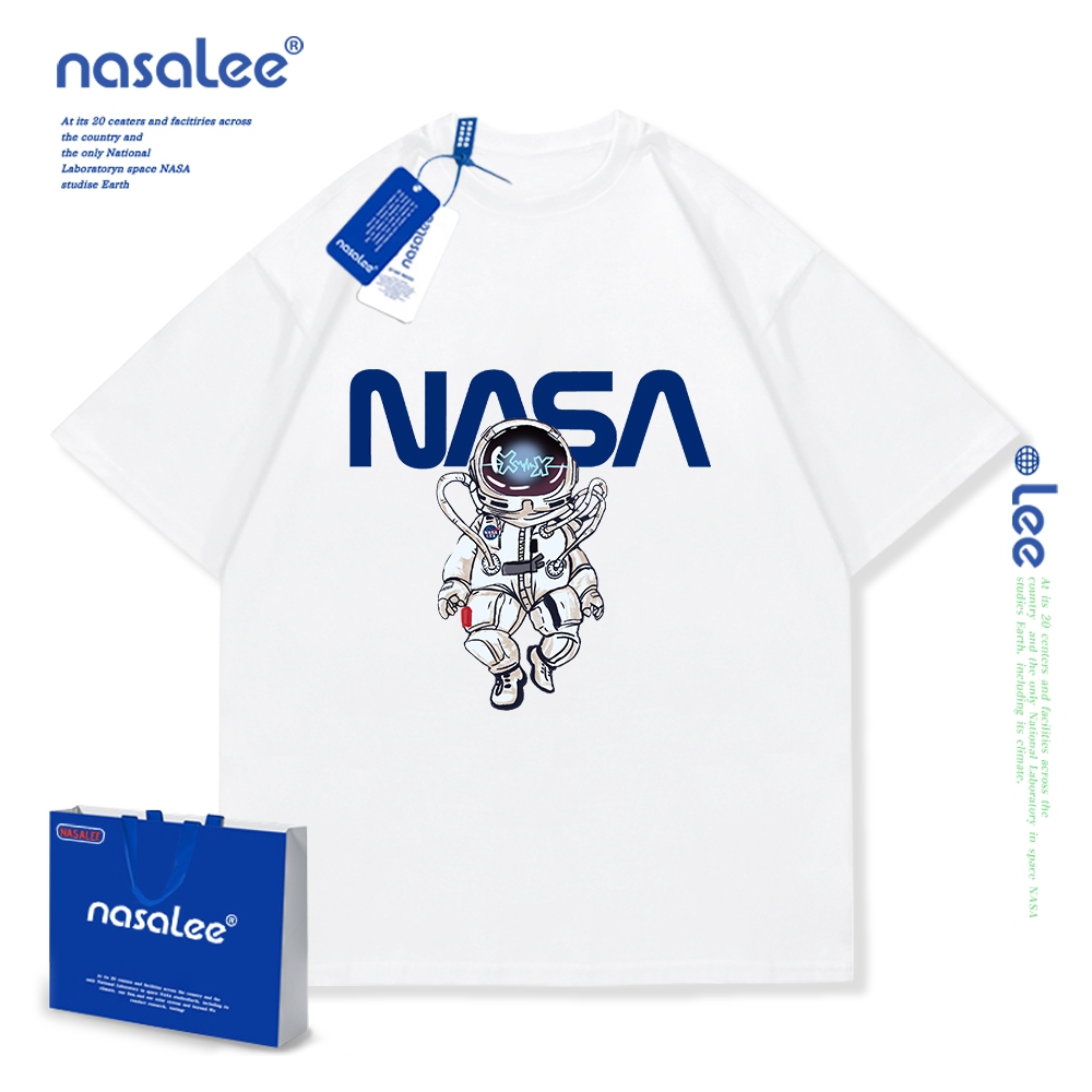 NASAเสื้อยืดเด็กแขนสั้น ลายพิมพ์น่ารัก ผ้าคอตตอน สไตล์เกาหลี สำหรับเด็กผู้ชาย