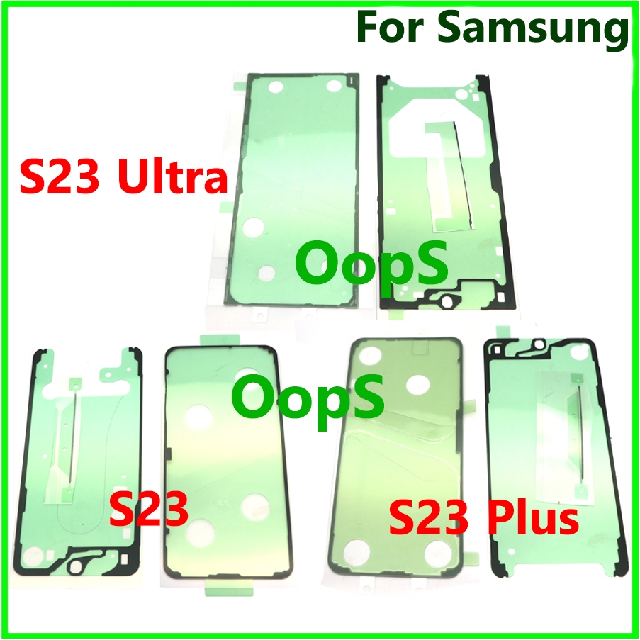 สําหรับ Samsung Galaxy S23 Ultra Plus S23 + หน้าจอ LCD ฝาหลังแบตเตอรี่กาวกันน้ําสติกเกอร์เทปกาวใหม่