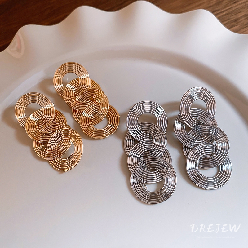 เดรช เข็มเงินโอ้อวดประสานพู่ต่างหูต่างหูสไตล์เย็นยุโรปและอเมริกา - รูปที่ 2