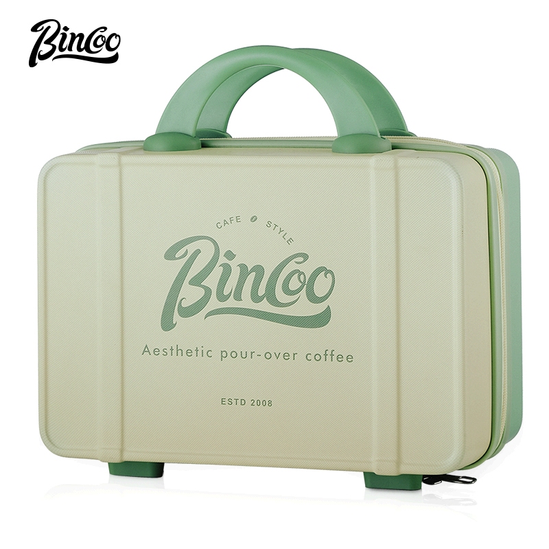 Bincoo กล่องเก็บกาแฟชุดกาแฟชงด้วยมือ Moka Pot Camping เครื่องมือกาแฟกระเป๋าถือกลางแจ้งแบบพกพา