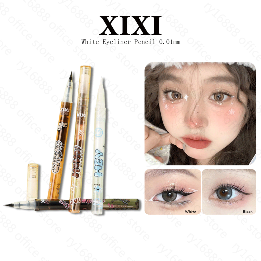 Xixi ดินสอเขียนขอบตาสีขาว 0.01 มม.ปลายปากกาละเอียด กันน้ํารอยเปื้อนยาวนานแห้งเร็วสีดําสีน้ําตาล อายไลเนอร์เหลว D665