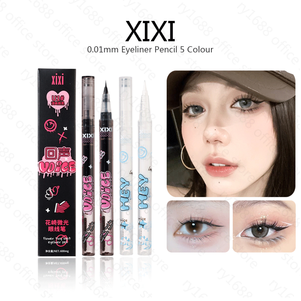 Xixi อายไลเนอร์สีดินสอกันน้ํา Smudgeproof Quick Drying อายไลเนอร์สีดําเริ่มต้นสีน้ําตาล Lower Eyelash Lying silkworm ปากกา D665