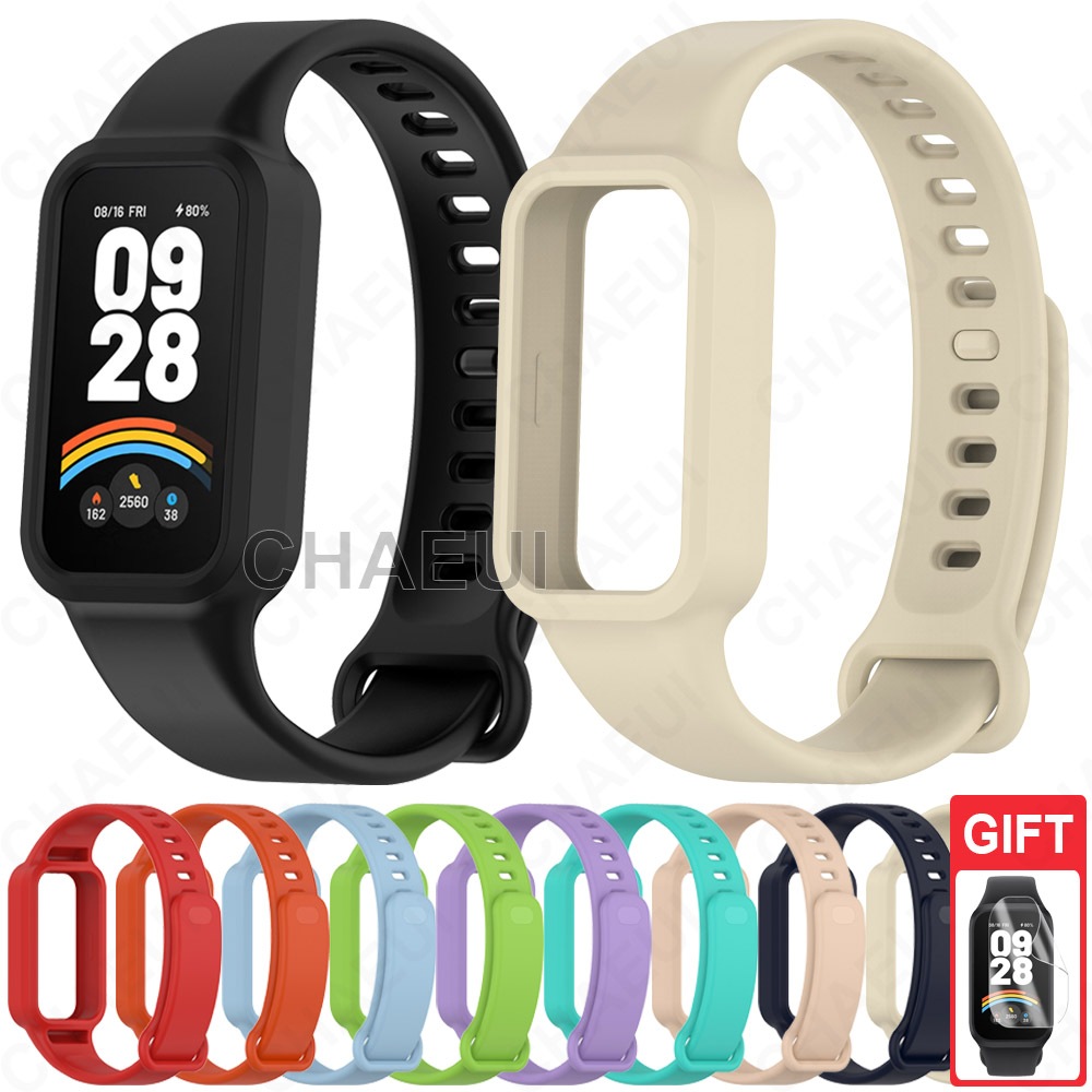สายรัดซิลิโคนสร้อยข้อมืออุปกรณ์เสริมสําหรับ Xiaomi Smart Band 9 Active / Xiaomi Smart Band 8 Active / Redmi Smart Band 3 2