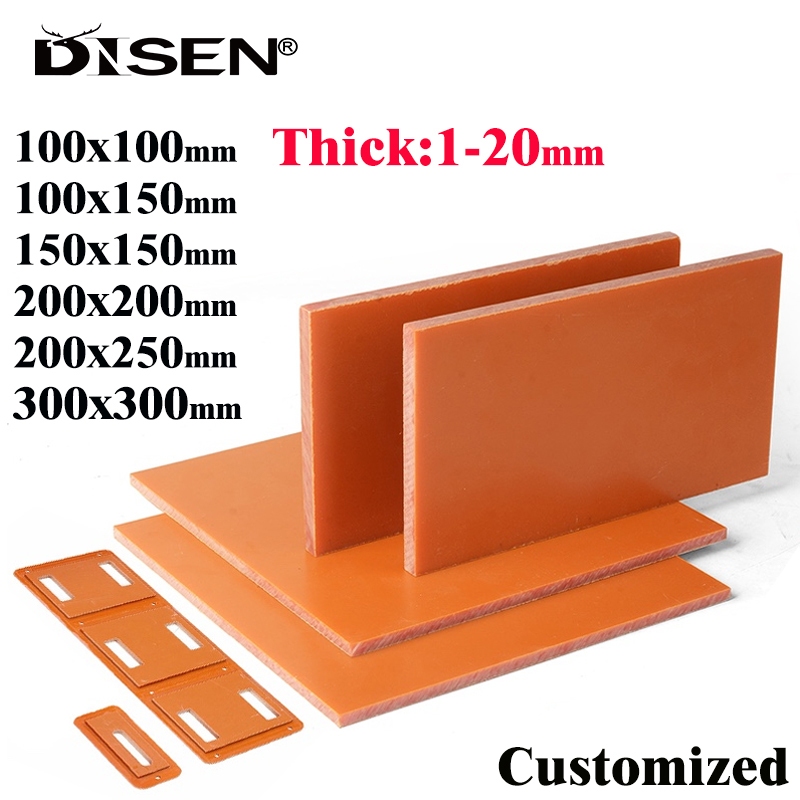 สีส้มสีแดงไฟฟ้าเบกาไลท์แผ่นฉนวนกันความร้อนกระดานเรซินฟีนอลอคไลท์แผ่นป้องกันไฟฟ้าสถิตและทนต่ออุณหภูมิสูงความหนา1-20มม