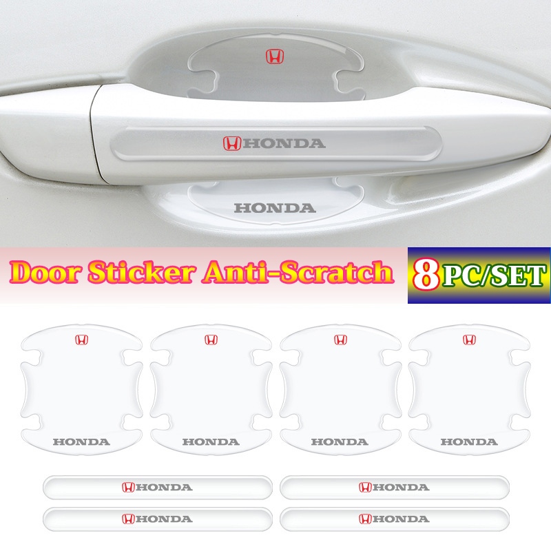 (8ชิ้น/เซ็ต) รถประตูจับป้องกันรถประตูชามสติกเกอร์ป้องกันรอยขีดข่วนอัตโนมัติปกชามด้านในโปร่งใสป้องกันรอยขีดข่วนสติกเกอ
