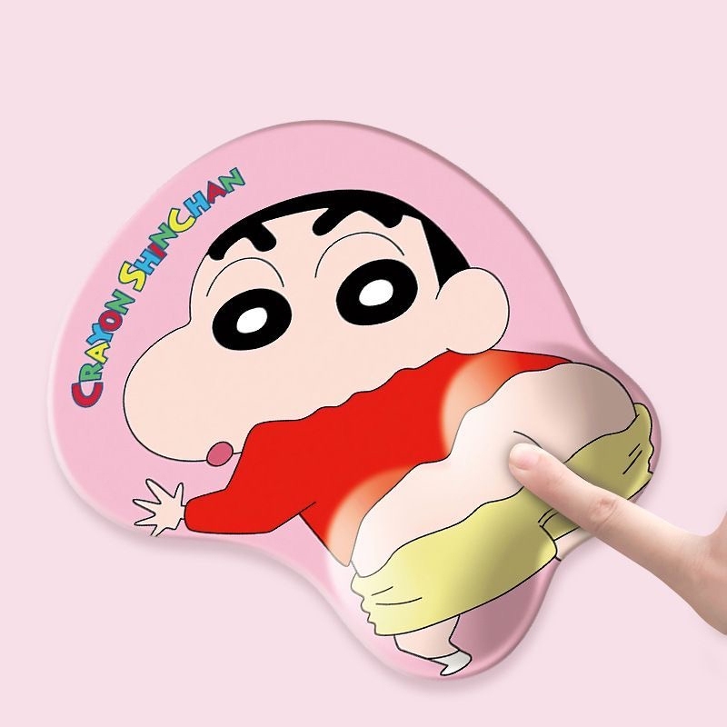 🔥 พร้อมส่ง💕 แผ่นรองเมาส์ซิลิโคน แผ่นรองเมาส์ชินจัง ลายการ์ตูนน่ารักง 3D กันลื่น พร้อมซิลิโคนรองข้อมมือ