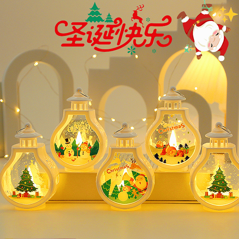 โคมไฟ led รูปซานต้าคลอส สโนว์แมน กวาง แบบพกพา สําหรับตกแต่งต้นคริสต์มาส