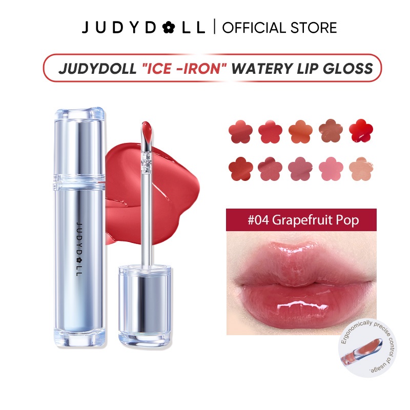 Judydoll Ice Watery Lip Gloss Non-sticky จูดี้ดอล ลิปสติก กันน้ํา ติดทนนาน ลิควิดลิปสติกเนื้อไชน์