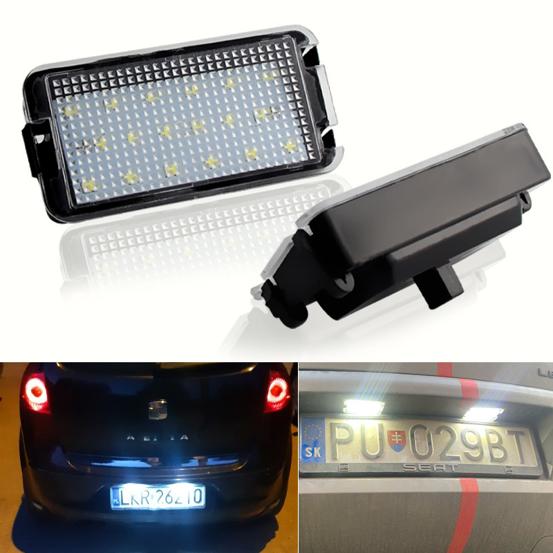 2 ชิ้นข้อผิดพลาดฟรีรถ LED ป้ายทะเบียนไฟสําหรับที่นั่ง Facelift Cordoba MK1 (6K) Facelift 1999-2002 ส