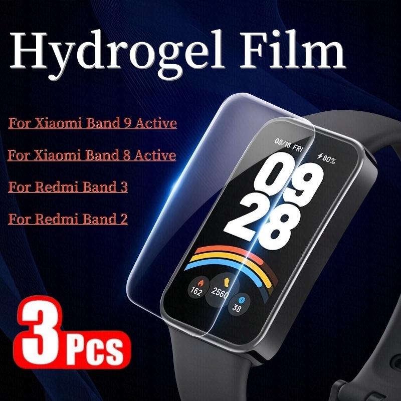 ป้องกันหน้าจอสําหรับ Xiaomi Mi Band 9 8 Active Redmi Band 3 2 Hydrogel Portective ฟิล์มสําหรับ Mi Ba